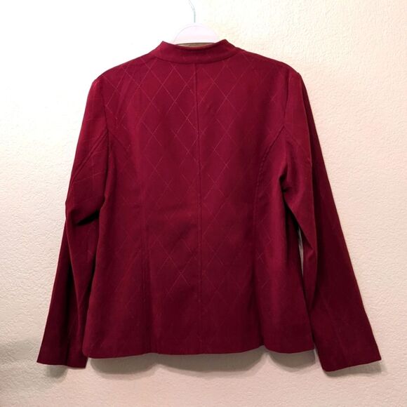 Burgundy Jacket Faux Suede Women's Size PM - Picture 3 of 9